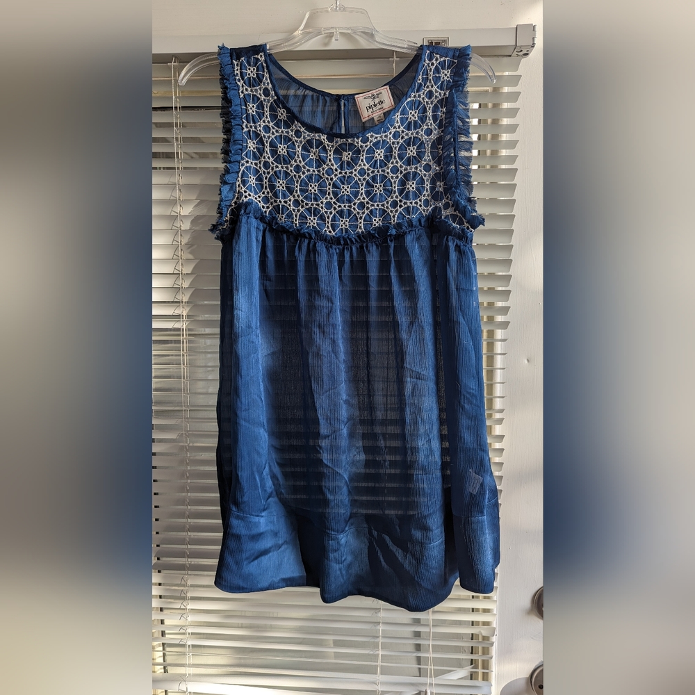 Dressy blue tank top